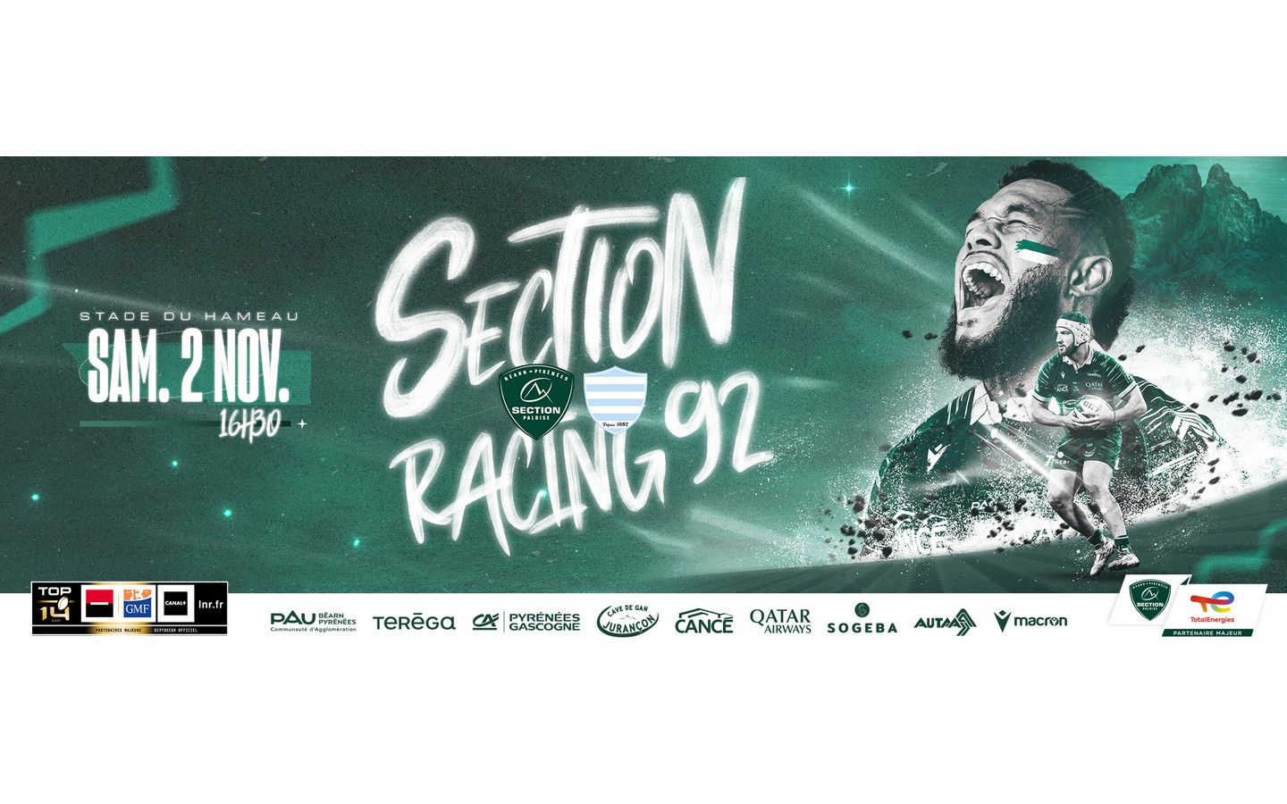 Rugby TOP14 Section Paloise Vs Racing 92