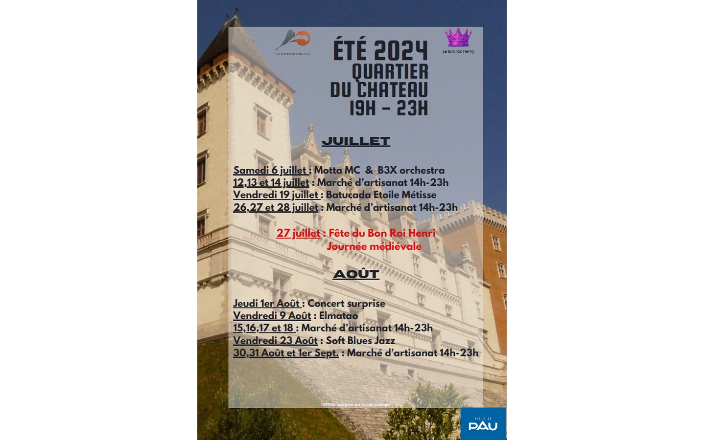 Eté 2024 - Quartier du château - Concert Soft  ...