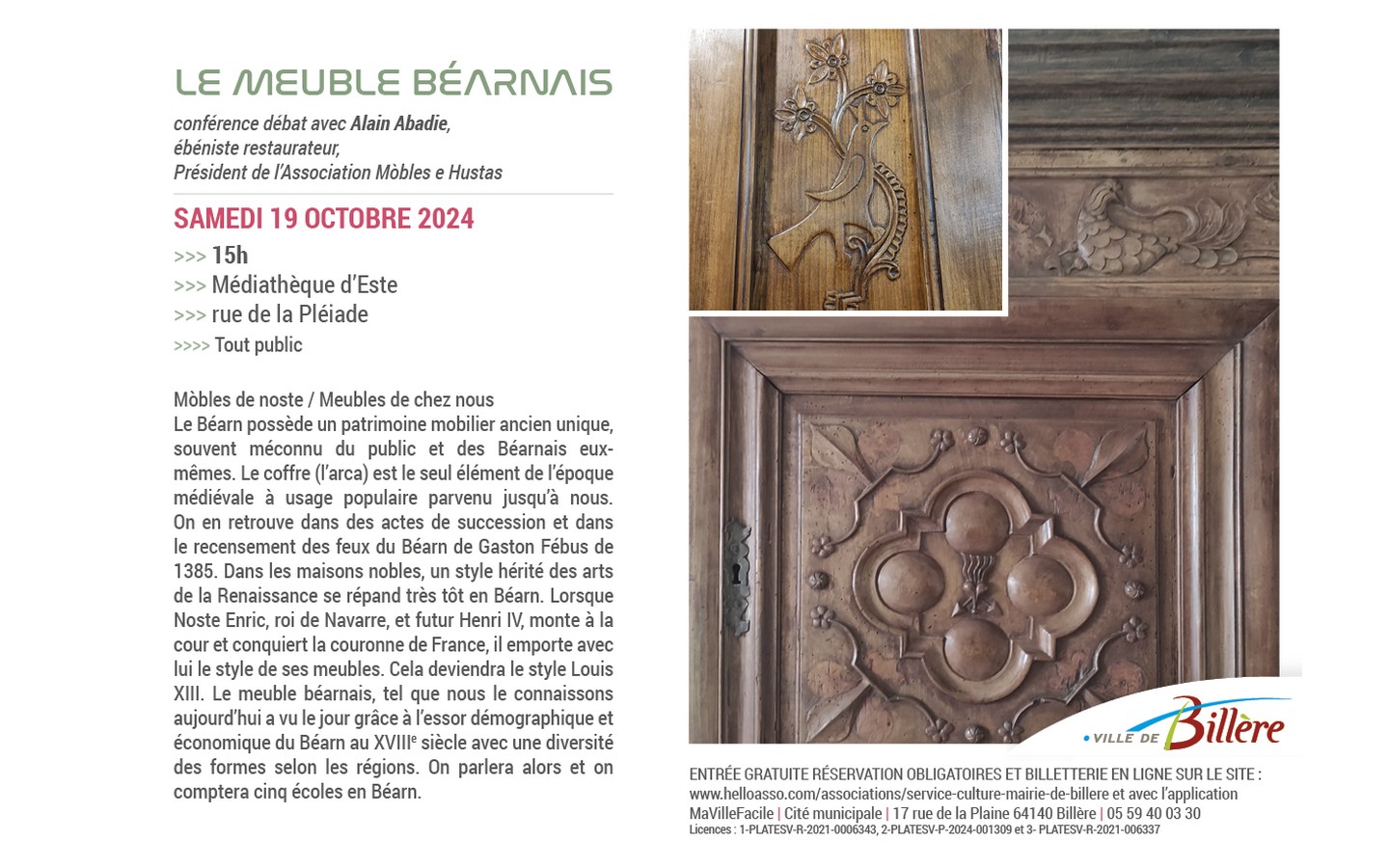 Conférence "Le meuble béarnais"