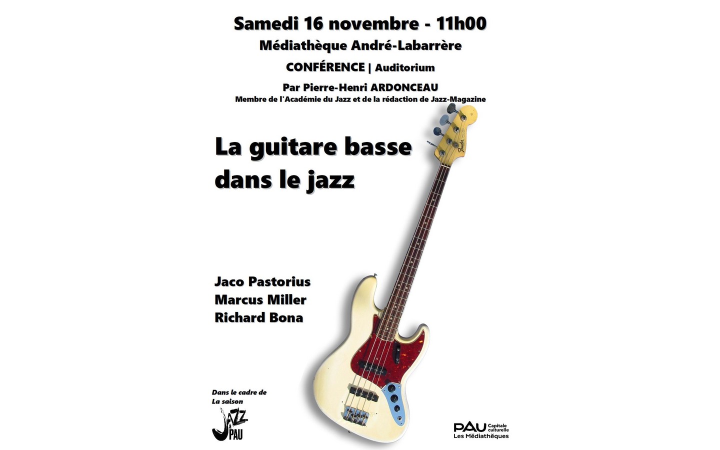 Conférence jazz"la guitare basse dans le jazz"